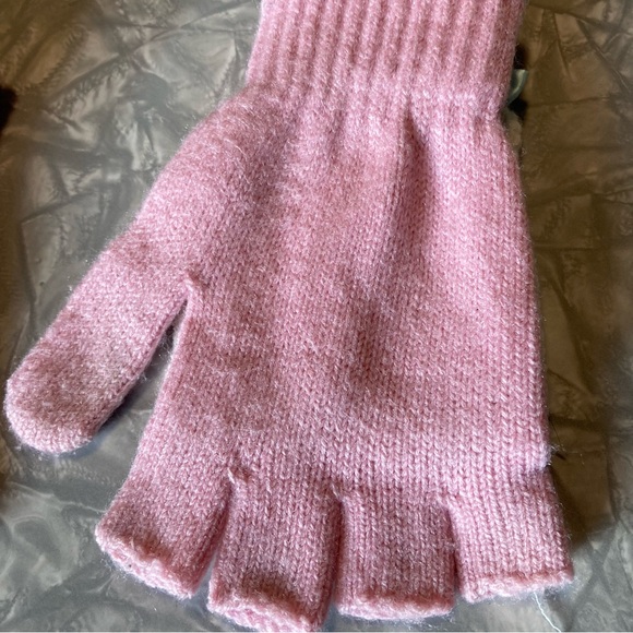 Hello Kitty Knit Gloves, fingerless flip-top pink and white gloves - Picture 10 of 11